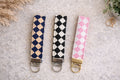 Harlequin Diamond Fabric Keychain wristlet